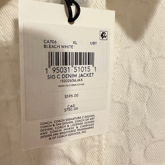 Women’s NWT Coach Reserve signature relaxed xl lightweight Jean Jacket - Picture 9 of 16